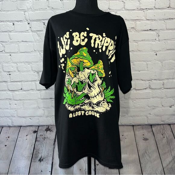 A Lost Cause We Be Trippin 420 Bud & Mushrooms Graphic Tee T-Shirt Size Large - Picture 10 of 11